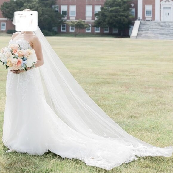 Mira Zwillinger, Charla Dress and Matching Veil, Size 6 - Picture 5 of 8